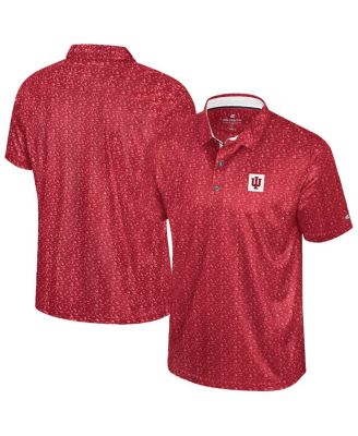 Colosseum - Men's Crimson Indiana Hoosiers Football Print Polo Shirt