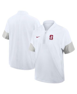 Nike - Men's White Stanford Cardinal 2025 Sideline Coaches Lightweight Short Sleeve Jacket