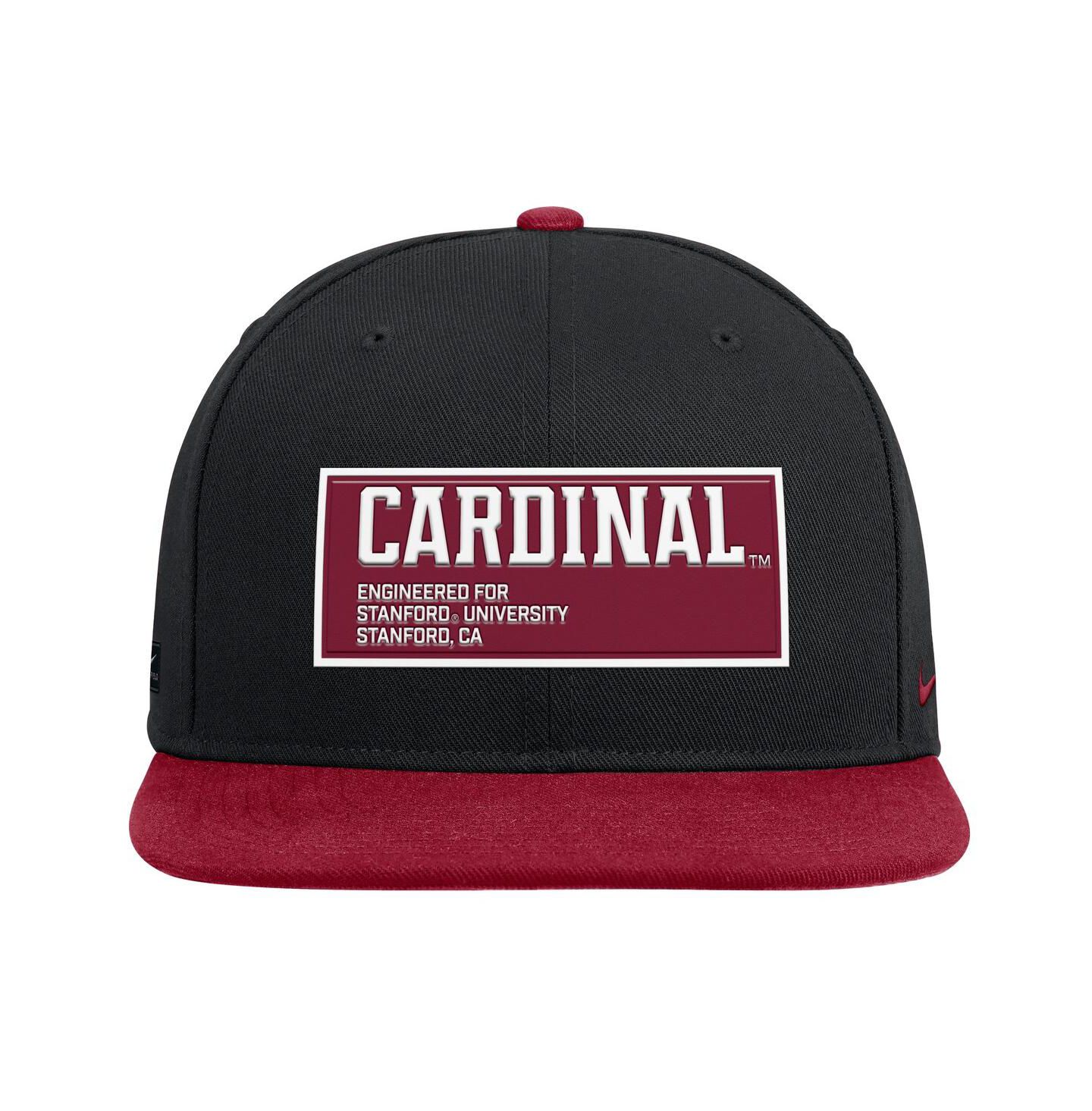 Мужская кепка Nike Black/Cardinal Stanford Cardinal 2025 On-Field Patch Pro Dri-FIT Snapback Hat — фото 2
