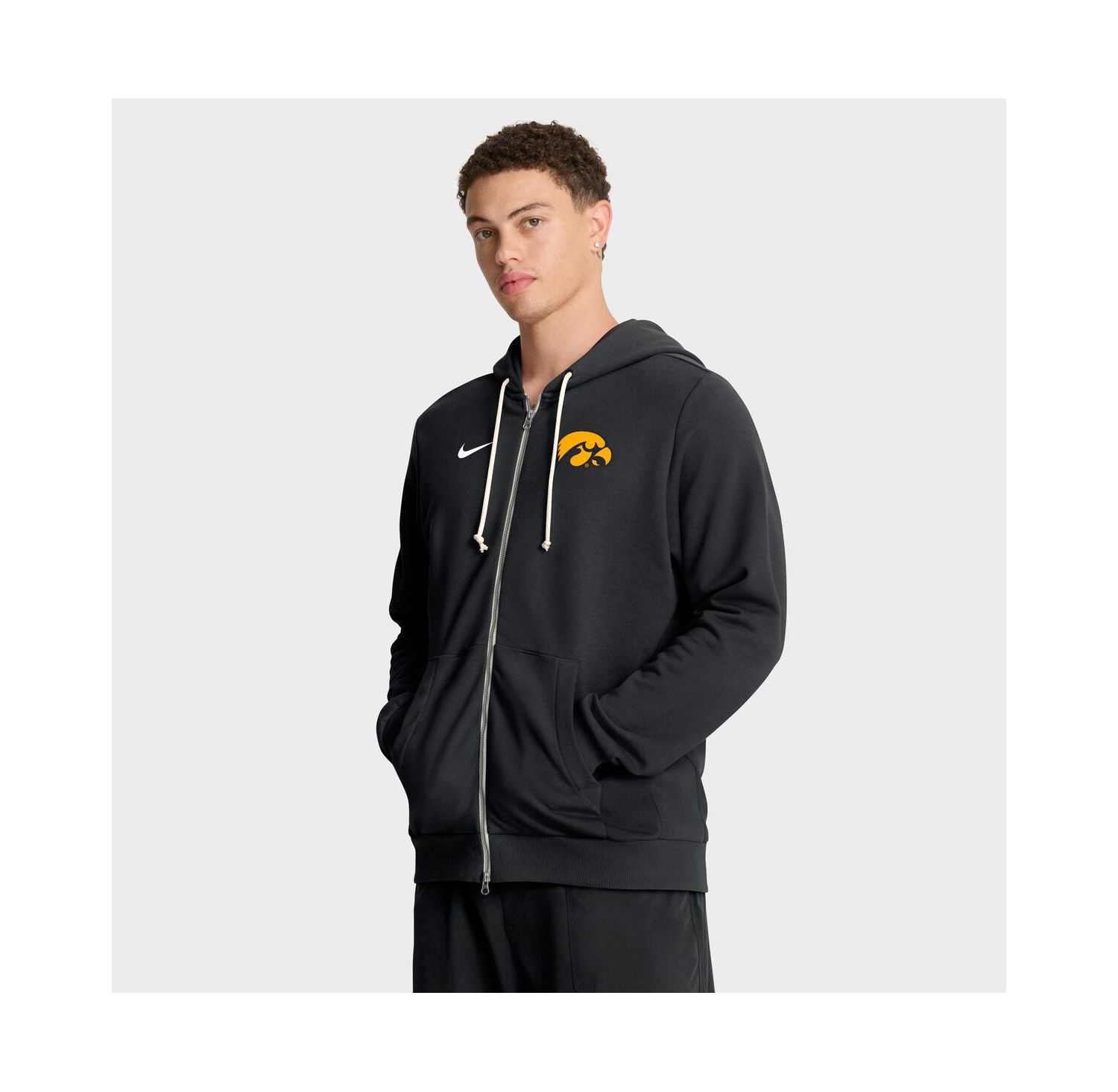 Men's Black Iowa Hawkeyes 2025 Sideline Standard Issue Dri-FIT Full-Zip Hoodie