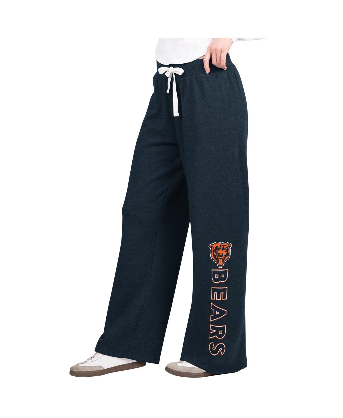 G-iii 4her By Carl Banks Navy Chicago Bears Field Wide Leg Sweatpants In Blue