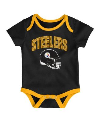 Baby Boys and Girls 3-Piece Pittsburgh Steelers All Day Play Bodysuit Set