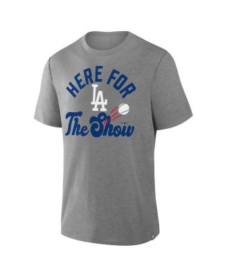 Men's Heather Gray Los Angeles Dodgers Nostalgia Tri-Blend T-Shirt