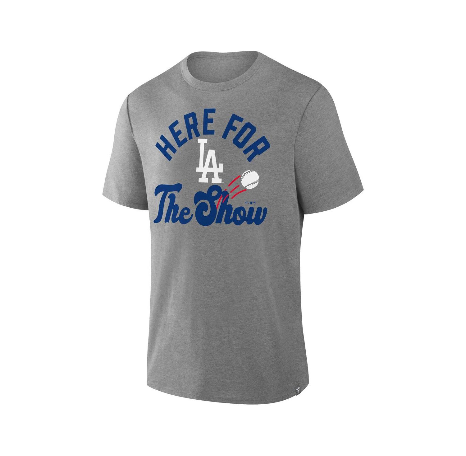 Men's Heather Gray Los Angeles Dodgers Nostalgia Tri-Blend T-Shirt
