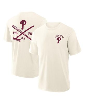 Fanatics - Men's Cream Philadelphia Phillies Nostalgia Stadium Slub T-Shirt