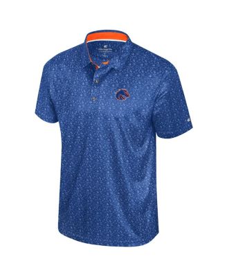 Men's Royal Boise State Broncos Football Print Polo Shirt