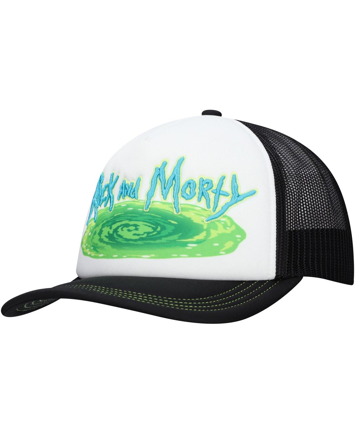Lids Men's And Women's White/black Rick And Morty Graphic Foam Trucker Adjustable Hat In Multi