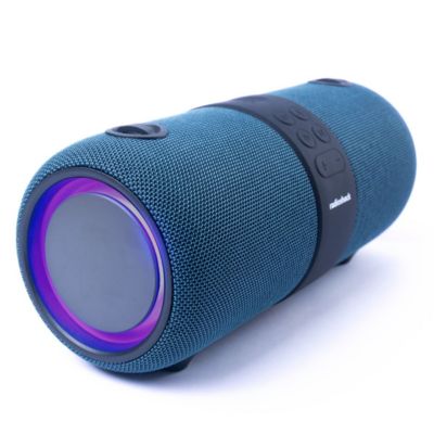 Portable Bluetooth Speaker 14W IPX6 in Rugged Style with RGB Lights FM Radio and TWS for Pairing Blue