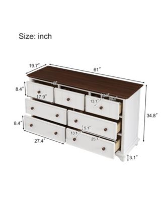 Wooden Storage Cabinet with 7-Drawer Dresser