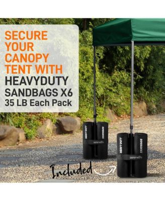 Pop Commercial Instant Shelter 10x15 ft Waterproof Polyester Tent Portable Wheeled Carry Sand Bag Forest Green