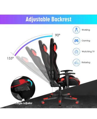 Gaming Chair Adjustable Swivel Computer Chair with LED Lights & Remote