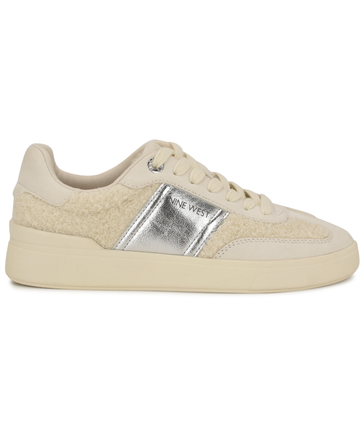 Nine West Linehan Round Toe Lace-up Sneakers In Neutral