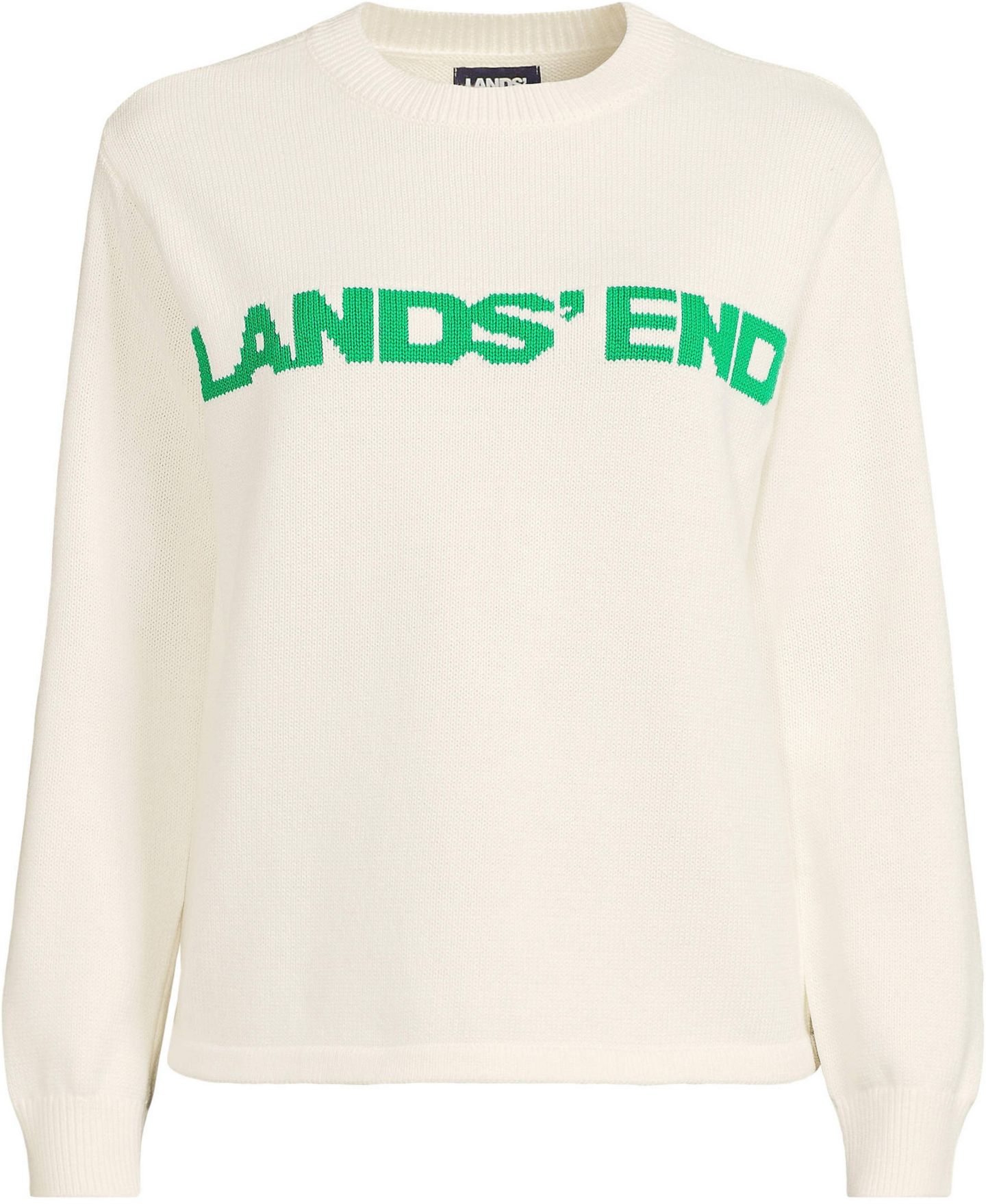 Женский свитер Lands' End Drifter Jacquard Crew Neck, цвет: Слоновая кость — фото 3