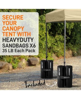 Pop Up Canopy Tent 10x20 - Commercial Instant Shelter Foldable/Collapsible Sun Shade Canopy Pop Up Tent w/Waterproof Tent Top, Portable Carry Bag & Sand Bag - SLGZ20K (Khaki)