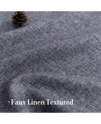 Faux Linen Texture Light Filtering Back Tab Curtains, Semi Sheer Farmhouse Window Curtains (2 Panels), 52"x84"