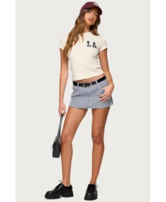 Womens Liliane Striped Mini Skort