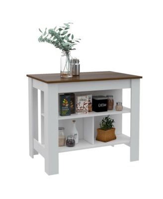 D x  40.5 W x  35.4 H  Cala Kitchen Island White / Walnut MDF