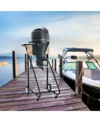 Outboard Boat Motor Stand Heavy Duty Engine Carrier Cart Dolly with 4 Smooth Wheels