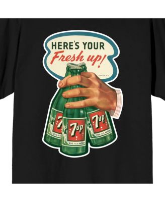 Men's Here's your Fresh Up! Hand with 3 Bottle og Green Softdrinks Black Short Sleeve Adult T-Shirt