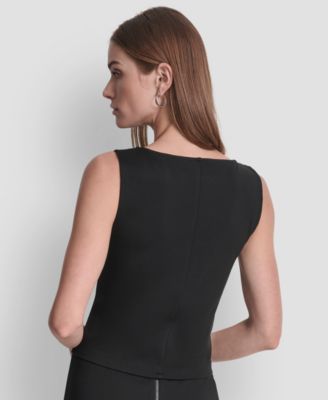 Women's Sequin Panel Sleeveless Top