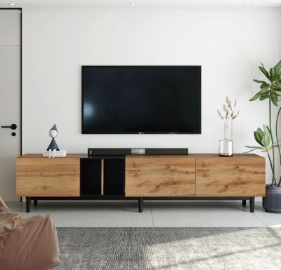 80" TV Stand with 3 Doors, Media Console Table, Entertainment Center with Large Storage Cabinet