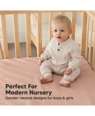Lyra Muslin Crib Sheets for Boys, Girls, 2pk 52x28 Cotton Baby Crib Mattress Sheets Fitted, Soft, Breathable
