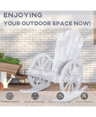 Adirondack Rocking Chair with Slatted Design,