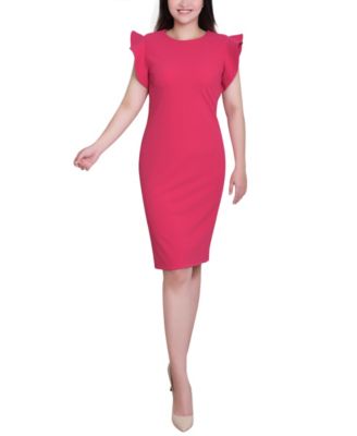 Women's Ruffle Sleeve Scuba Dress