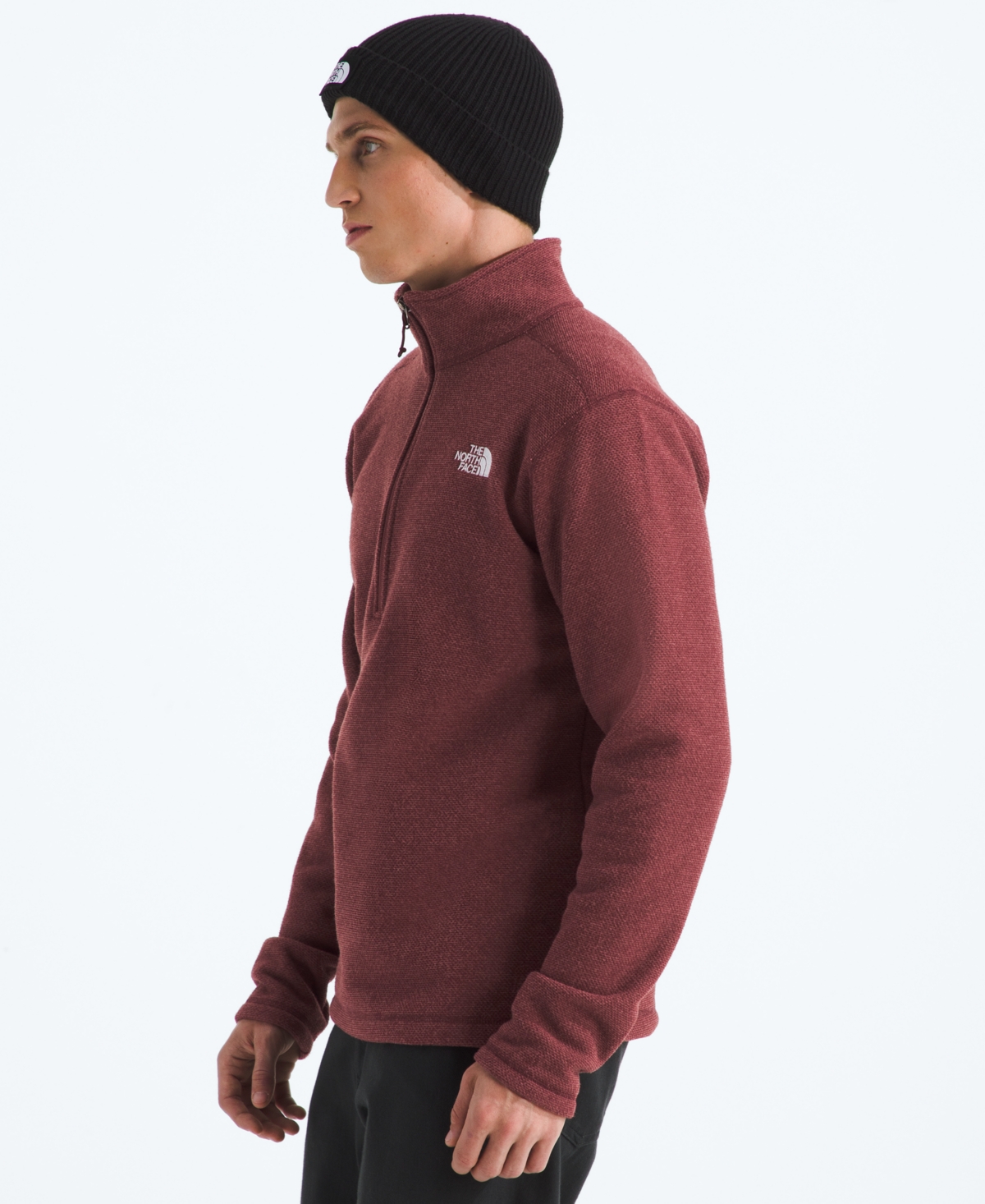 The North Face Men's Textured Cap Rock Quarter Zip Jacket In Burgundy