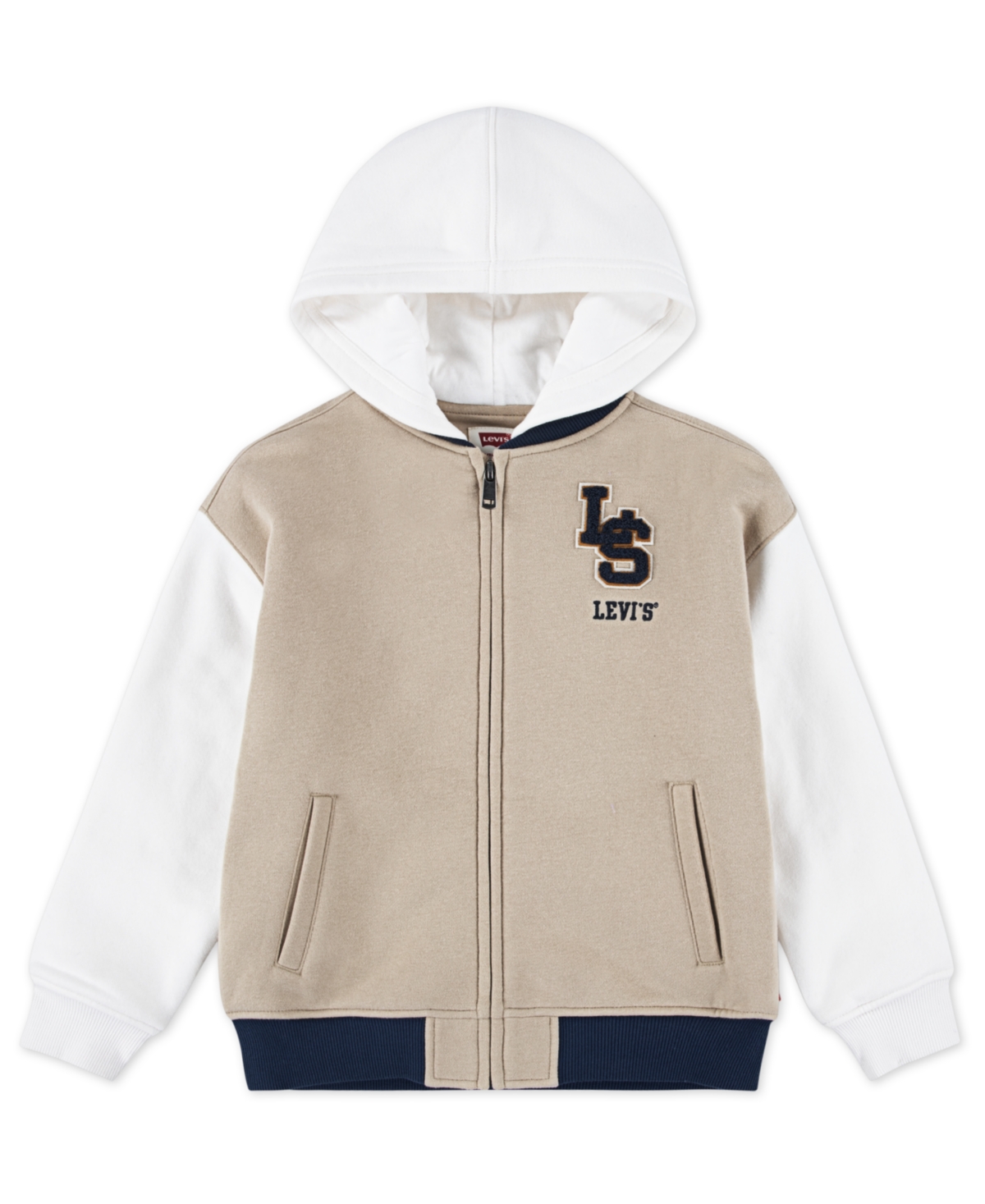 Levi's Boys 4-7 Varsity Bomber Full Zip Jacket In Nude