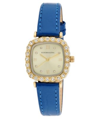 Women's Halo Blue Leather Strap Watch, 28mm
