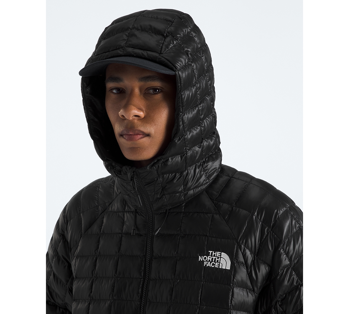The North Face Thermoball Quilted Hooded Jacket In Black