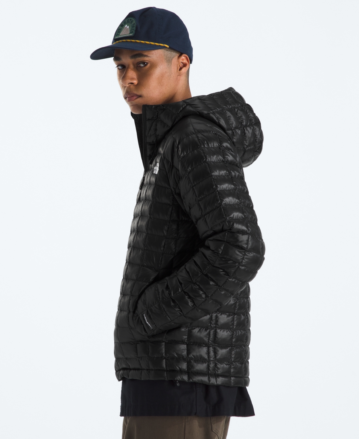 The North Face Thermoball Quilted Hooded Jacket In Black