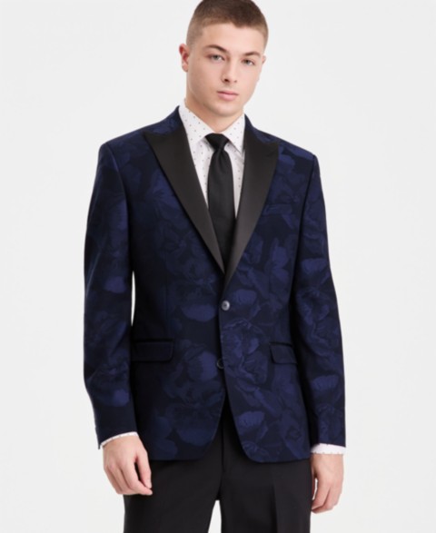 Мужские куртки Bar III Men's Slim-Fit Jacquard-Floral Evening Jacket