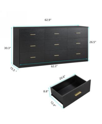 CASAINC 9-Drawer Modern Wide Storage Cabinet Dresser