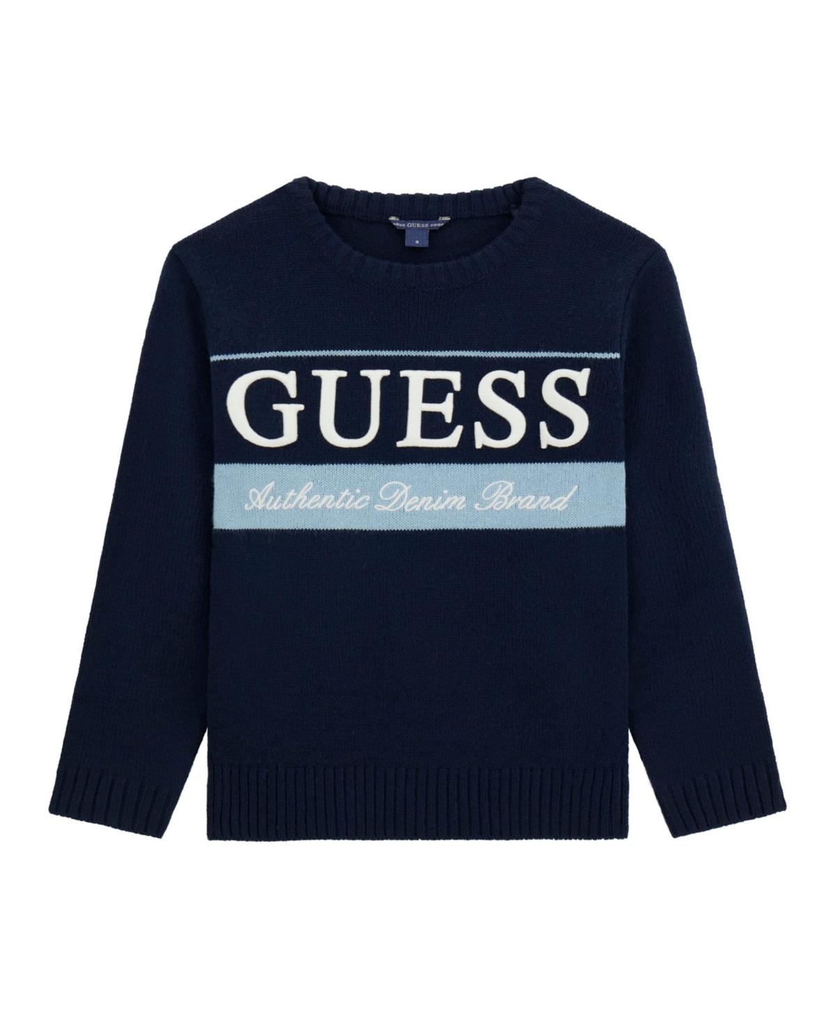 Guess Boys 8-18 Long Sleeve Soft Blend Sweater In Animal Print