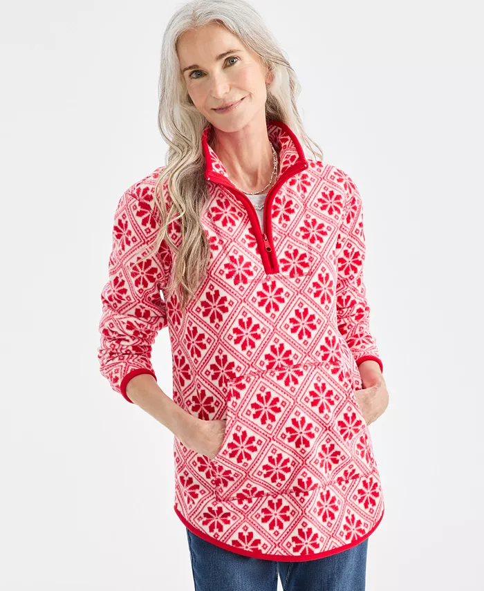 Petite Fleece Mock Neck Sweatshirt