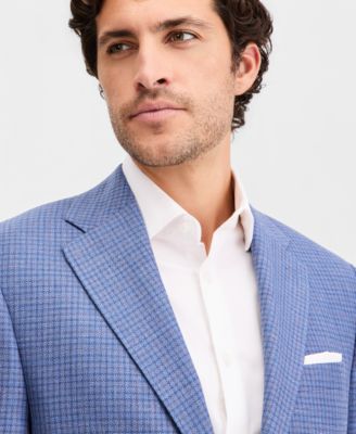 Men's Classic-Fit Wool-Blend Plaid Blazer