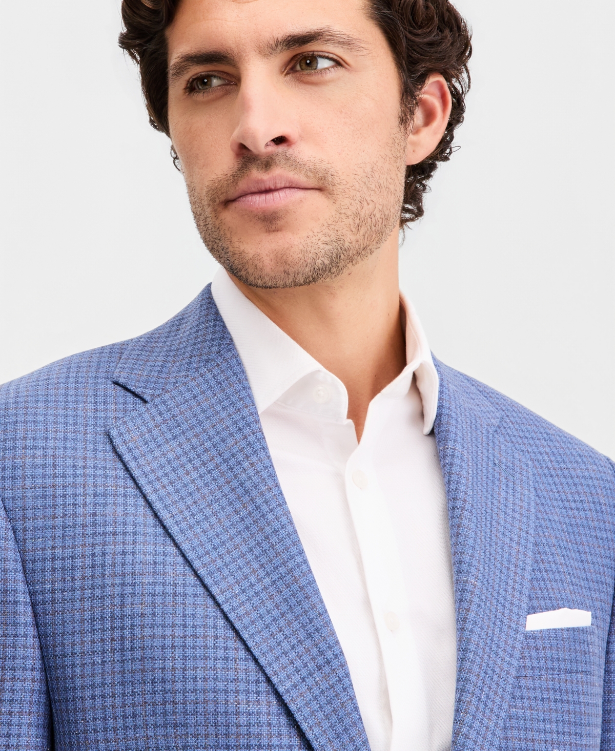 Michael Kors Men's Classic-Fit Wool-Blend Plaid Blazer