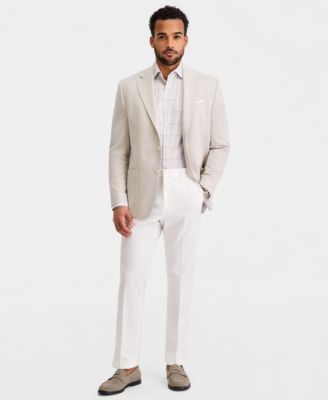 Men's Classic-Fit Tan Herringbone Blazer