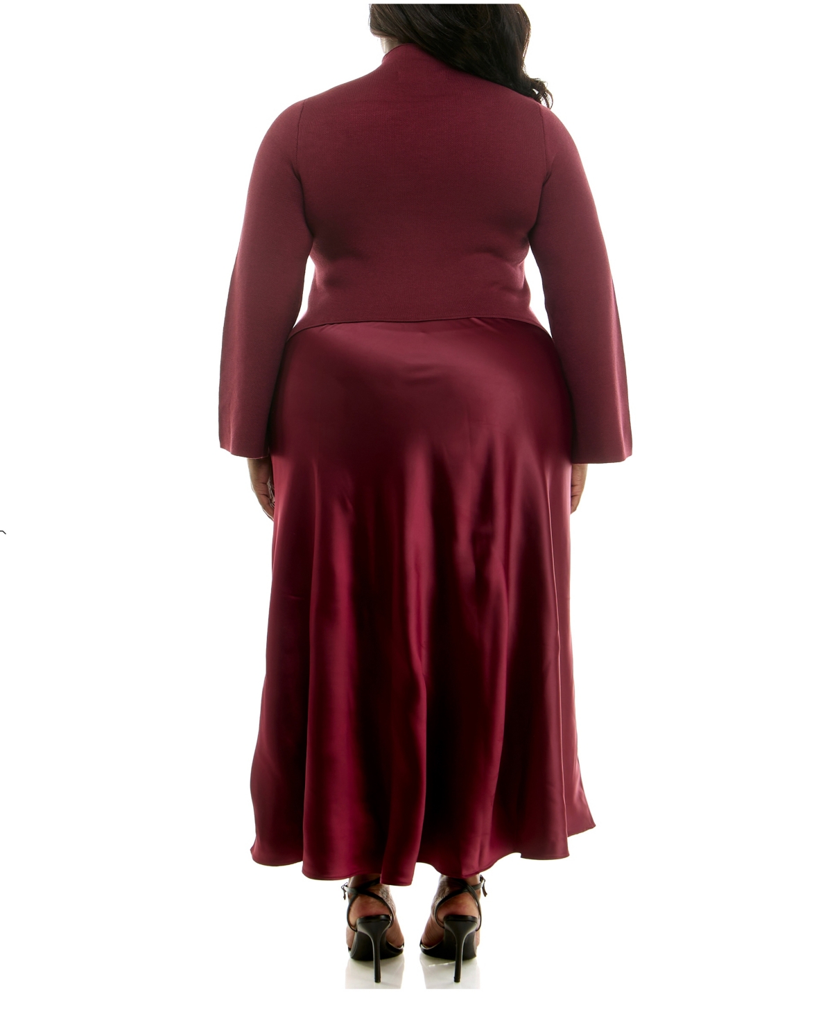 Taylor Plus Long Sleeves Twofer Maxi Dress