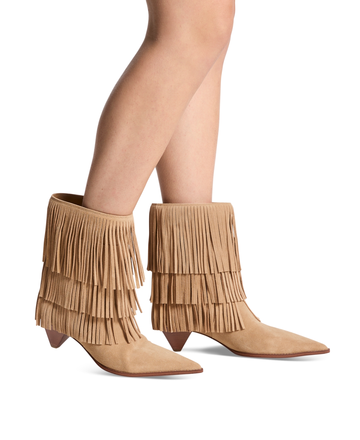 Michael Kors Jayla Fringed Suede Boot In Brown