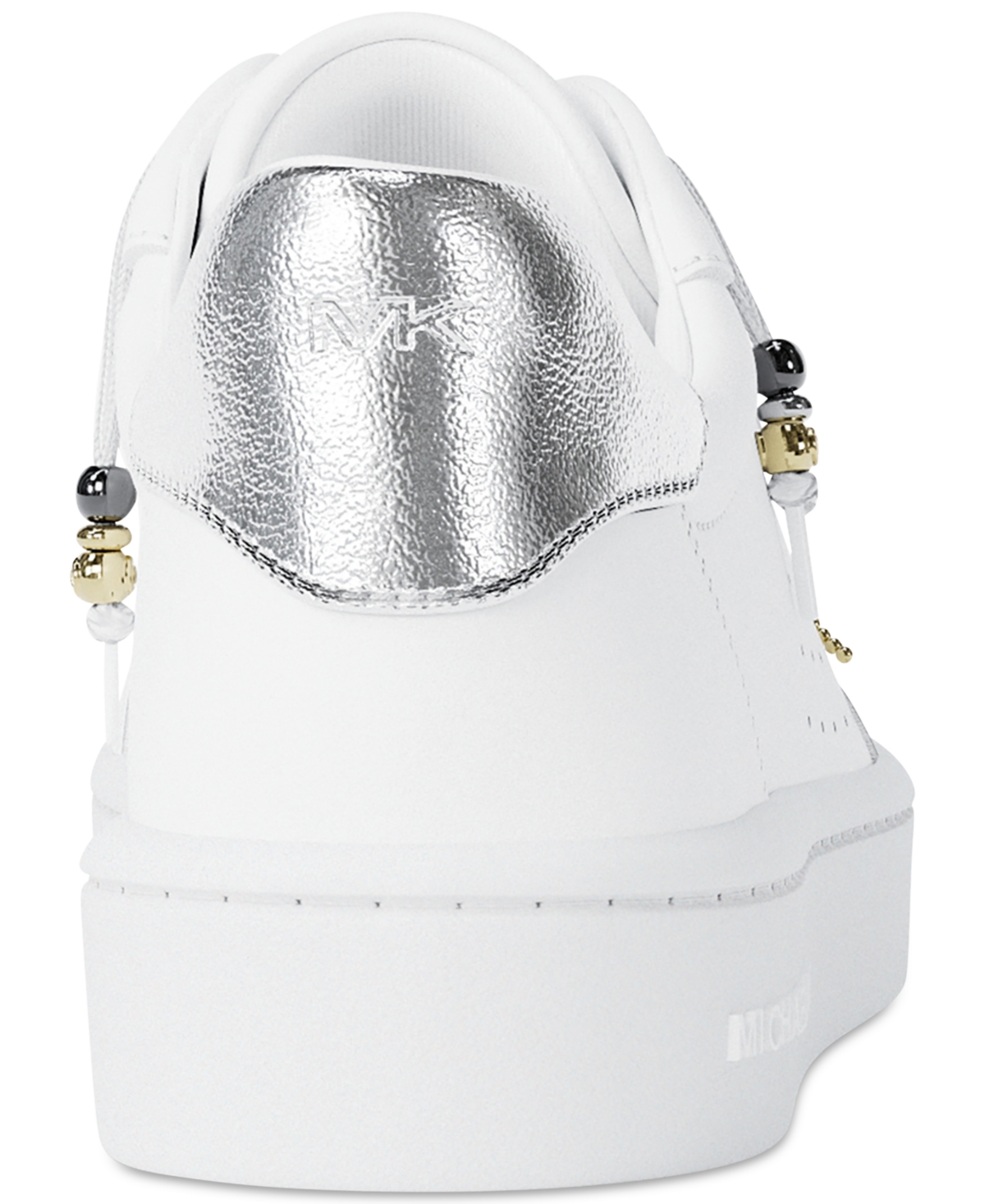 Michael Kors Scotty Embellished Leather Sneaker In White