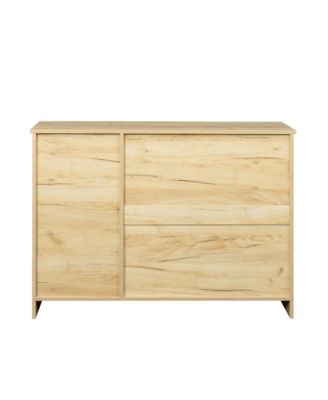Modern Wood Sideboard with 2 Doors, 2 Drawers and Central Storage for Entryway or Dining