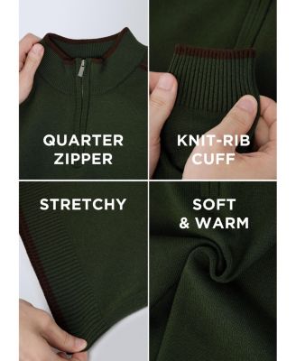 Boy's Shoulder Detail Quarter-Zip Sweater