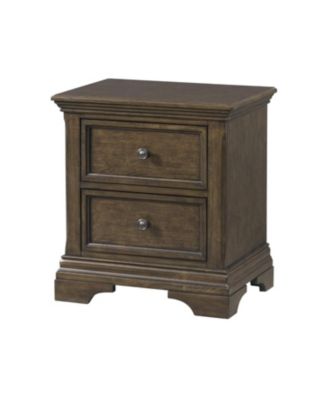 Olivia 2-Drawer Traditional Wood Nightstand in Rosewood Brown