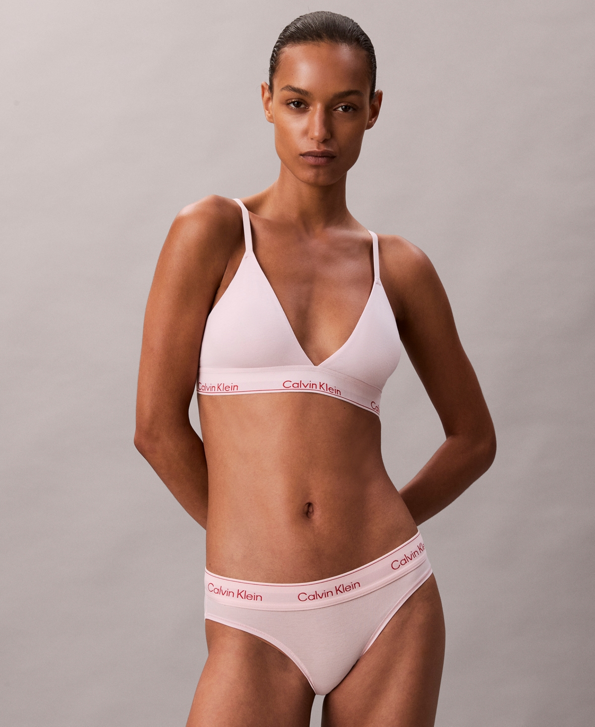 Calvin Klein Women's Icon Cotton-modal Lightly Lined Triangle Bralette Qf8498 In Pink