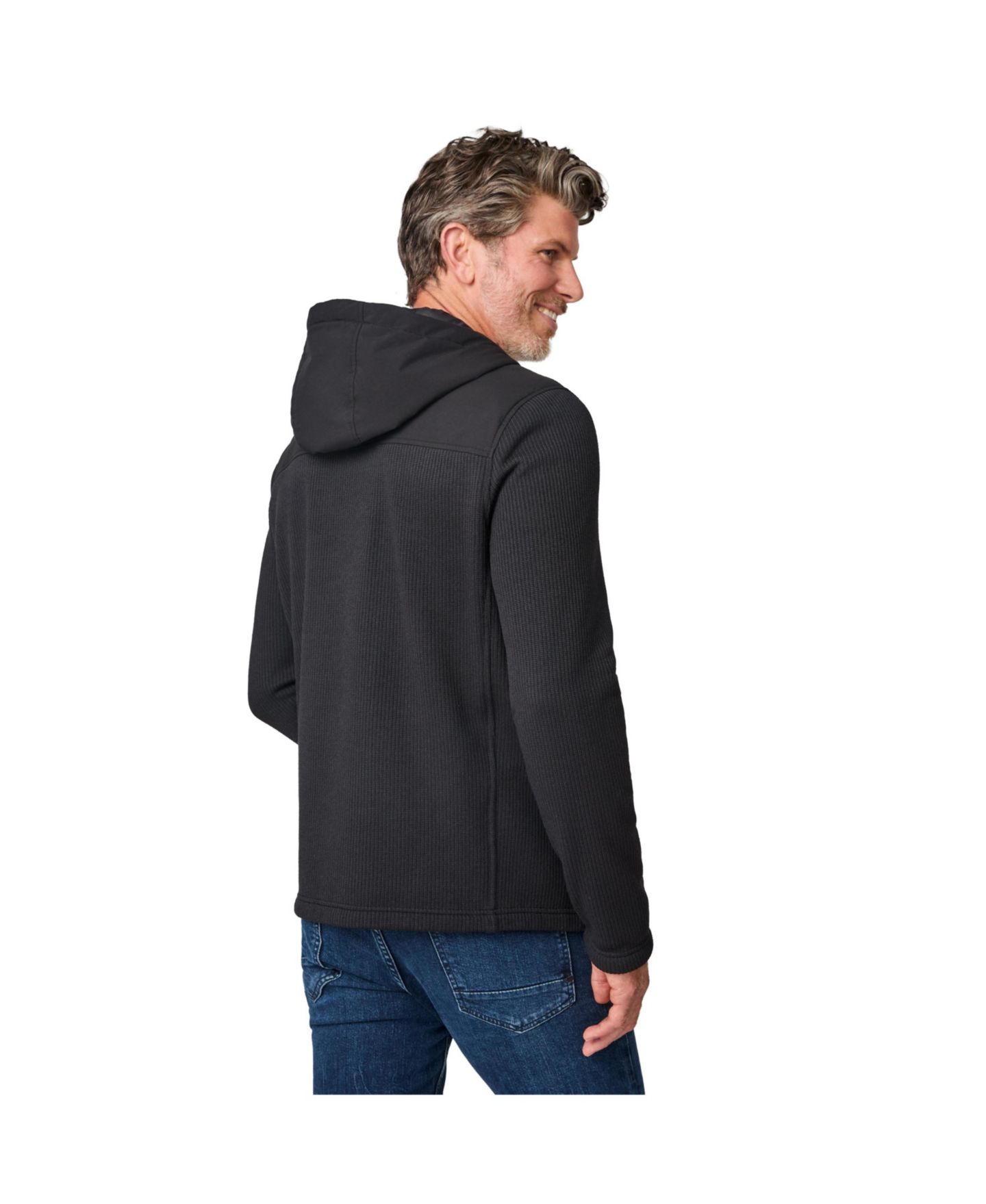 Мужская куртка Free Country Cable Fleece Brisk, цвет: Чёрный — фото 2