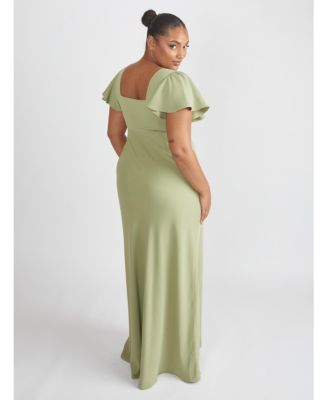 Women's Square Neck Crepe Bridesmaid Dress