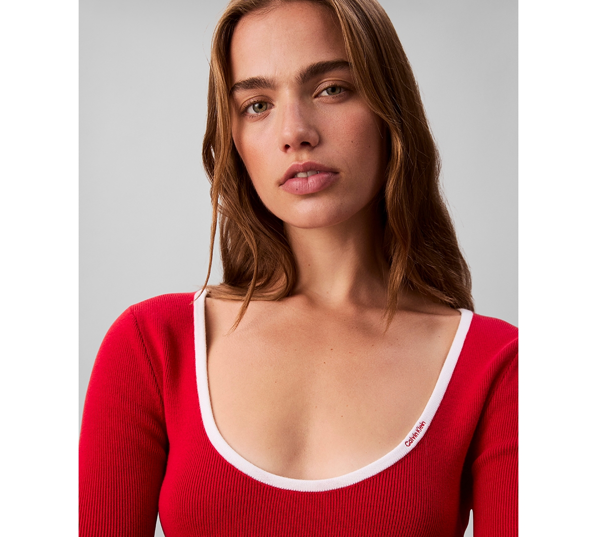 Calvin Klein Jeans Est.1978 Calvin Klein Women's Cotton Blend Classic Scoopneck Sweater